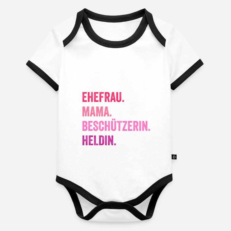 Ehefrau Mutter Mama Baby Bio-Kurzarm-Kontrastbody