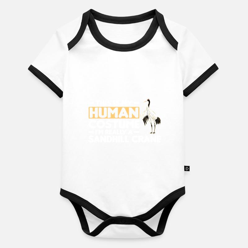 Kanadakranich Baby Bio-Kurzarm-Kontrastbody