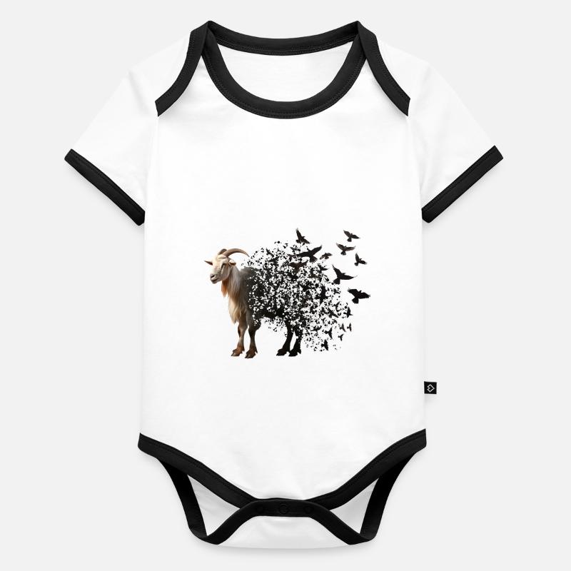Ziege Baby Bio-Kurzarm-Kontrastbody