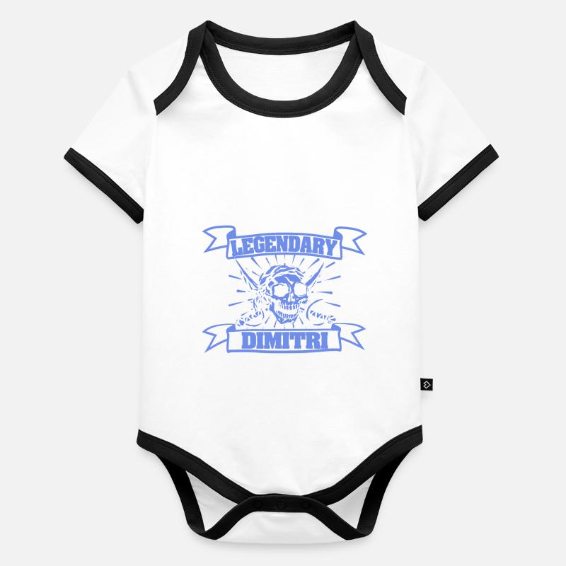 Cadeau pour Dimitri Body Bébé bio contrasté manches courtes