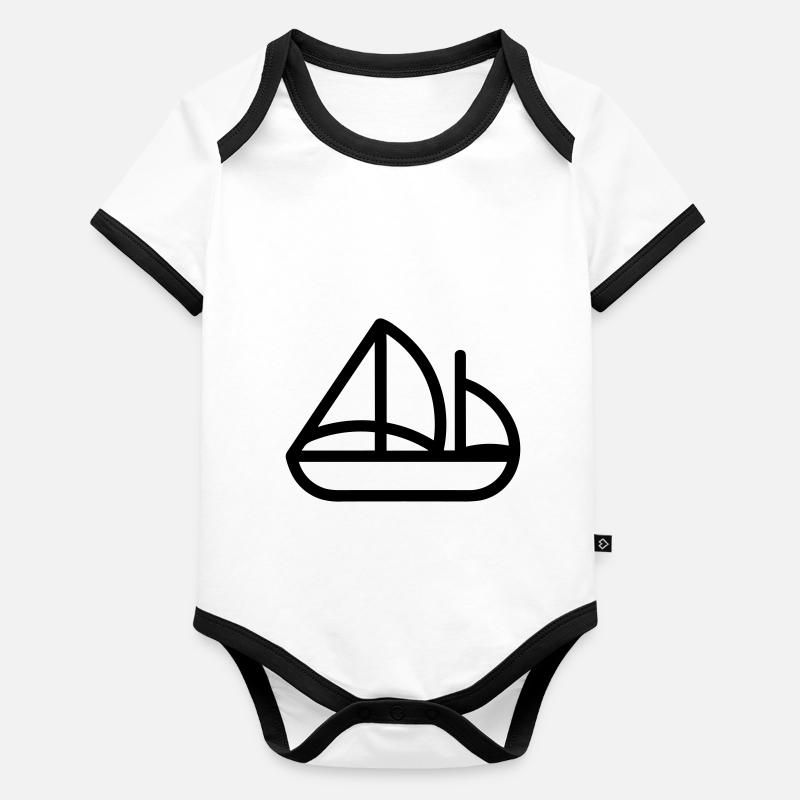 Bateau pirate Body Bébé bio contrasté manches courtes