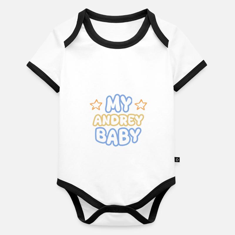 Andreï comme prénom Body Bébé bio contrasté manches courtes