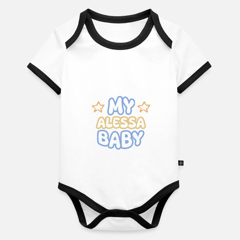 First name Alessa Organic Baby Contrasting Bodysuit