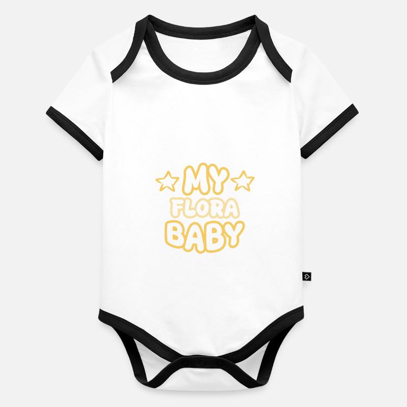 Flore de naissance Body Bébé bio contrasté manches courtes