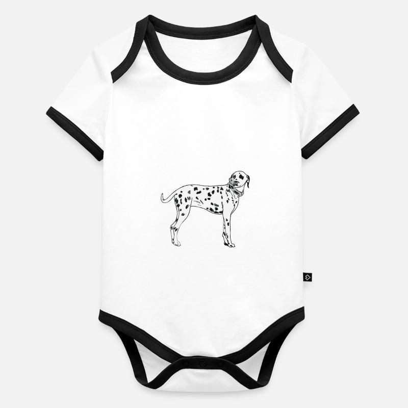 Dalmatiens Body Bébé bio contrasté manches courtes