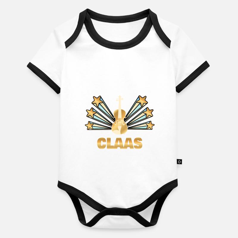 Claas de violon Body Bébé bio contrasté manches courtes