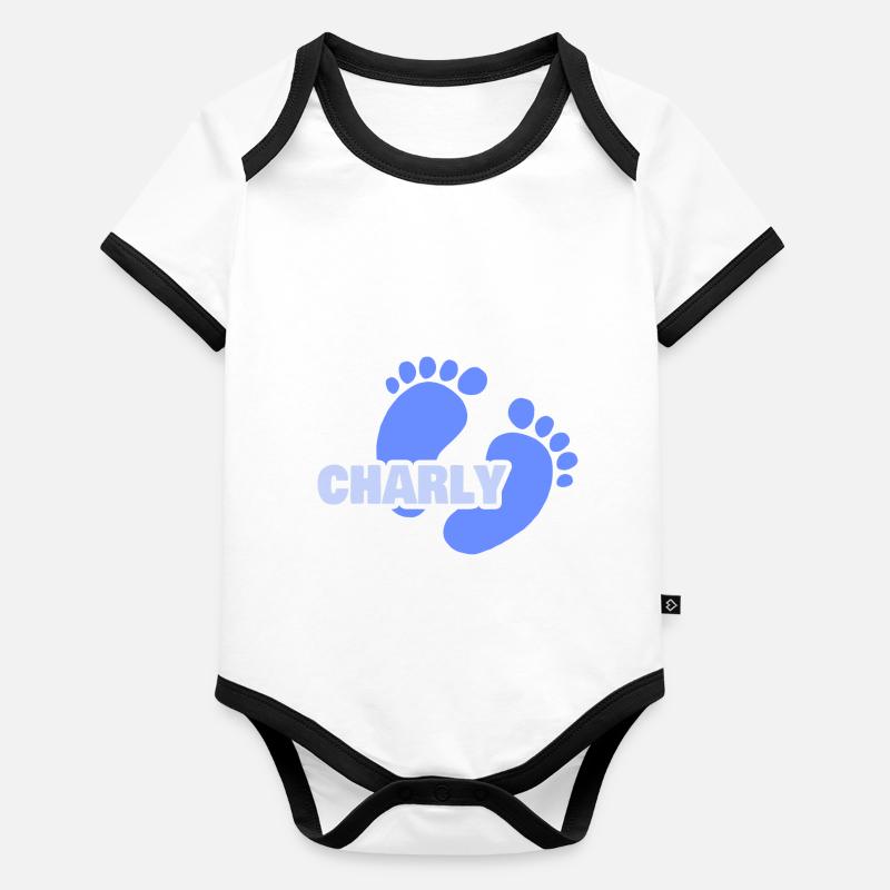 Naissance Charly Body Bébé bio contrasté manches courtes