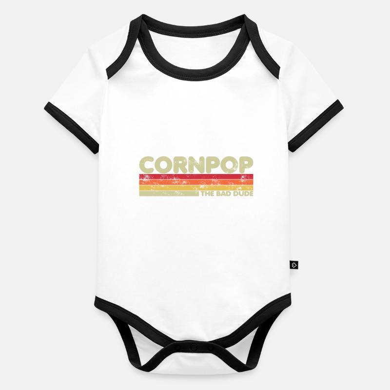 Corn Pop était un mauvais mec Retro Cornpop Meme Body Bébé bio contrasté manches courtes