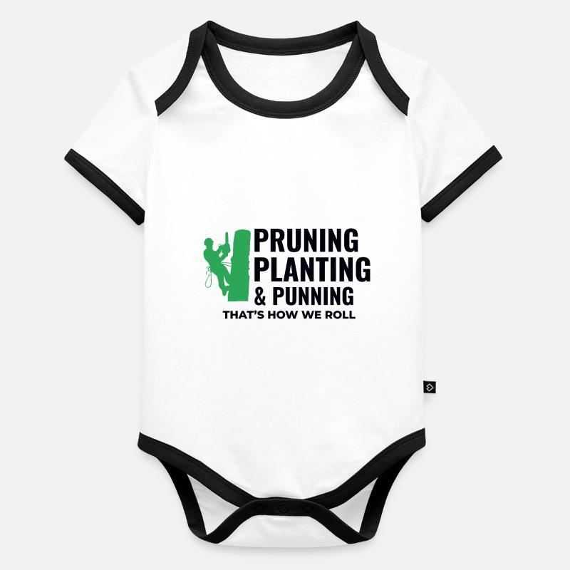 Baumpfleger Baumchirurg Kletterer Klettertrimmer Baby Bio-Kurzarm-Kontrastbody
