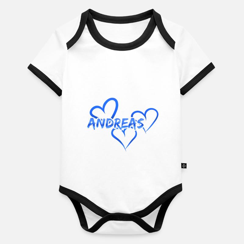 Geschenk für Andreas Baby Bio-Kurzarm-Kontrastbody
