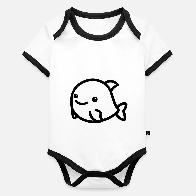 dauphin Body Bébé bio contrasté manches courtes
