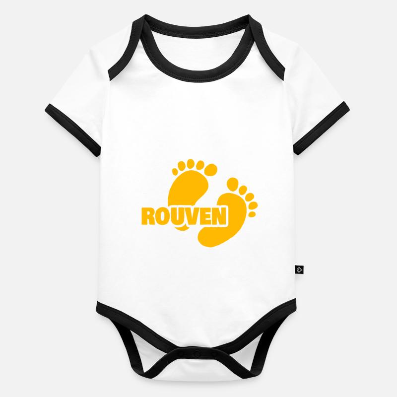 Rouven comme naissance Body Bébé bio contrasté manches courtes
