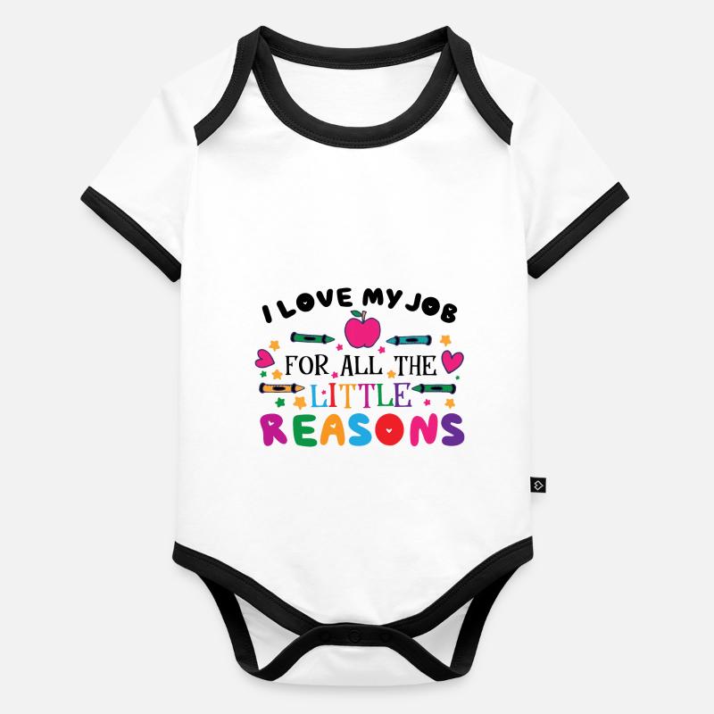 Cute Teacher Teaching Organic Baby Contrasting Bodysuit