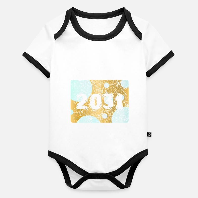 Année 2031 Body Bébé bio contrasté manches courtes