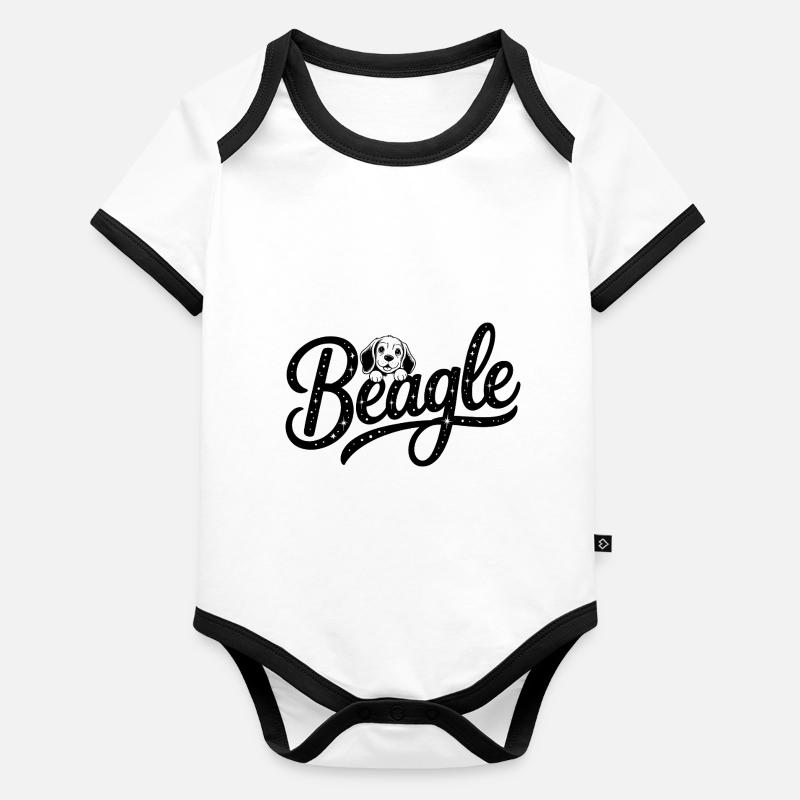 Beagle - Logo d’animal de compagnie cool Body Bébé bio contrasté manches courtes