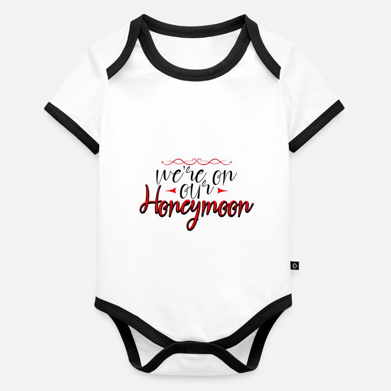 We're On Our Honeymoon 4 Organic Baby Contrasting Bodysuit