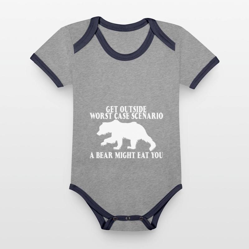 Get Outside, Worst Case Scenario, A Bear Eats You9 Organic Baby Contrasting Bodysuit