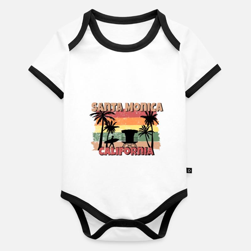 Santa Monica Baby Bio-Kurzarm-Kontrastbody