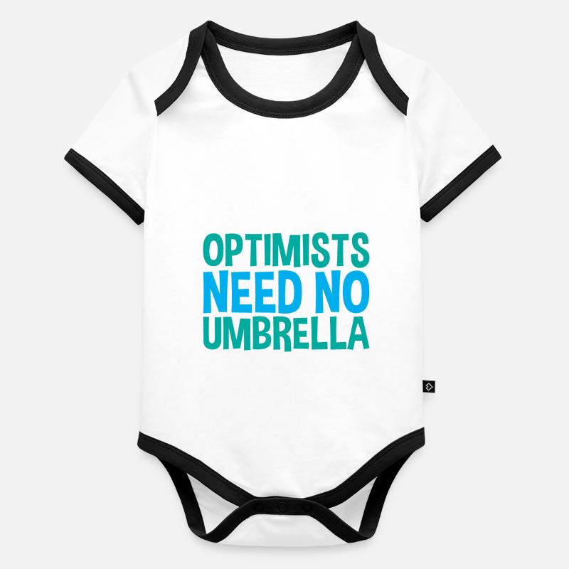 Optimists Need No Umbrella Organic Baby Contrasting Bodysuit