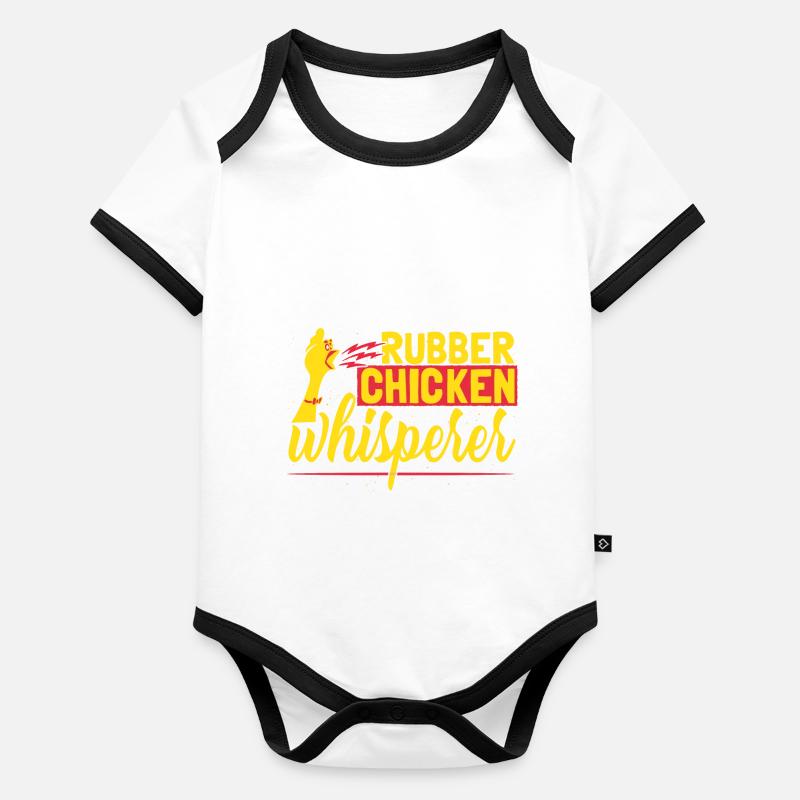 Gummi-Hühnerflüsterer Baby Bio-Kurzarm-Kontrastbody