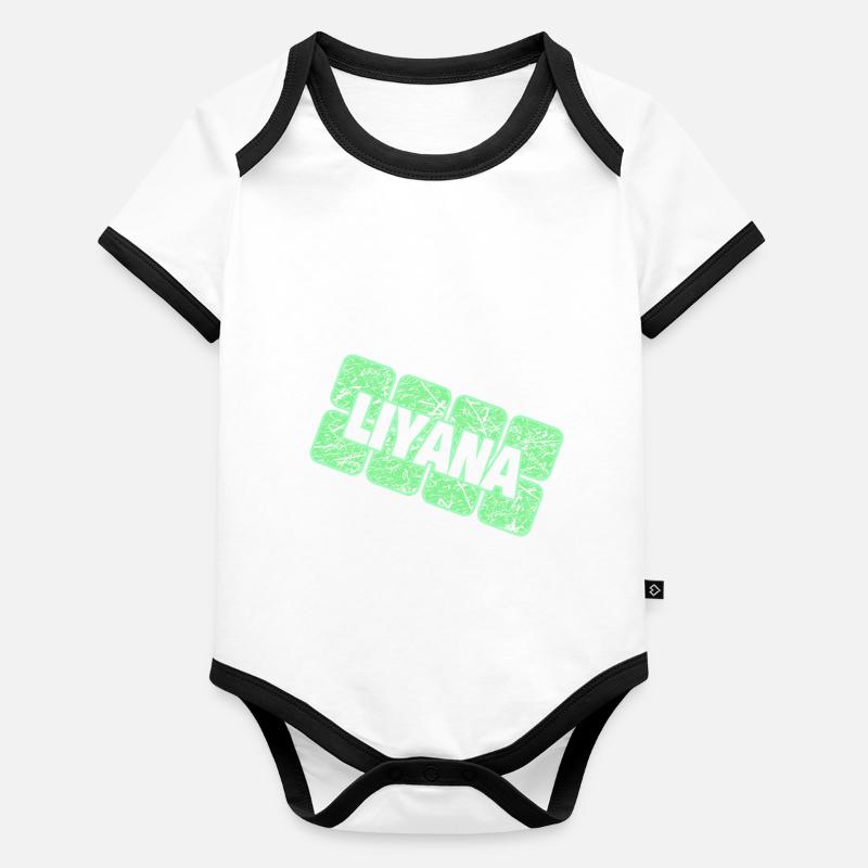 Liyana comme prénom Body Bébé bio contrasté manches courtes