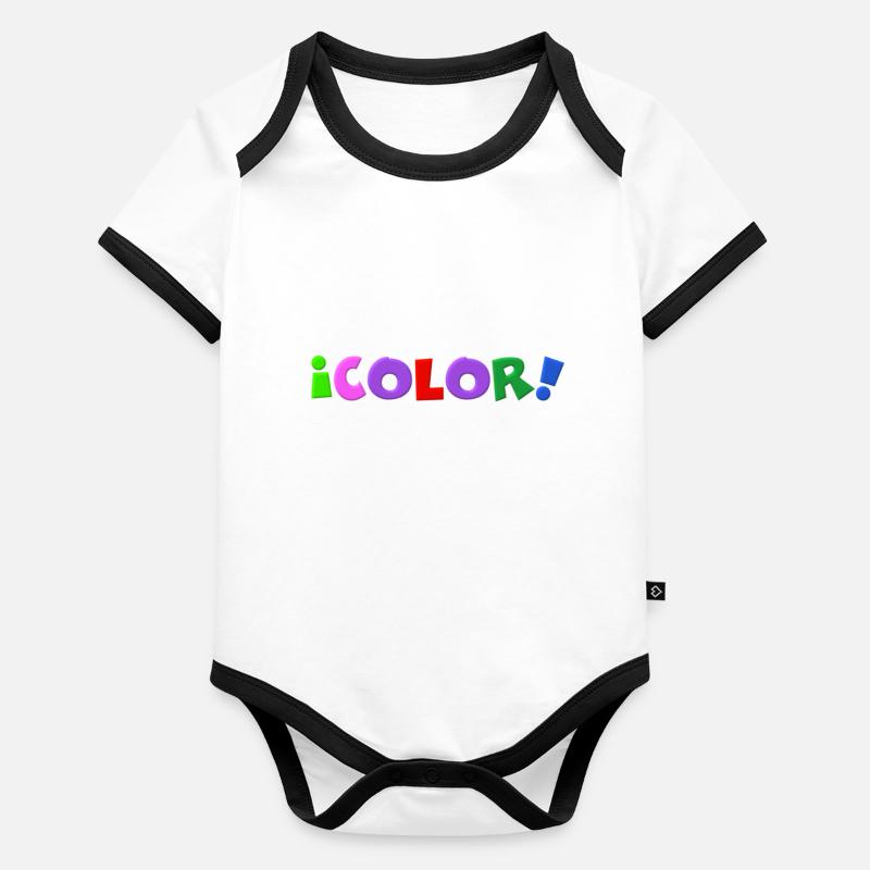 Couleur lettres couleurs Body Bébé bio contrasté manches courtes