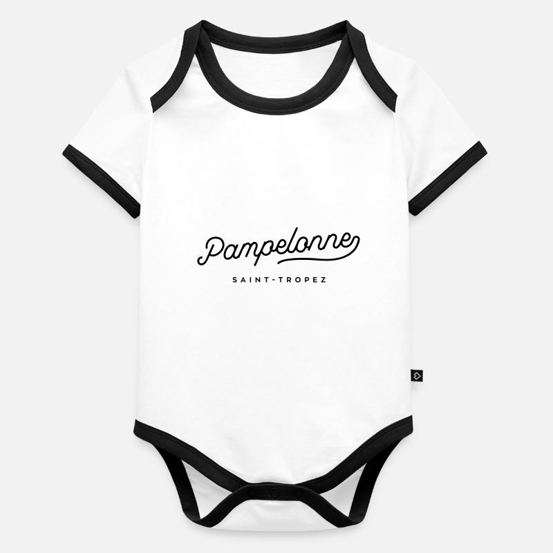Pampelonne - Saint Tropez Body Bébé bio contrasté manches courtes
