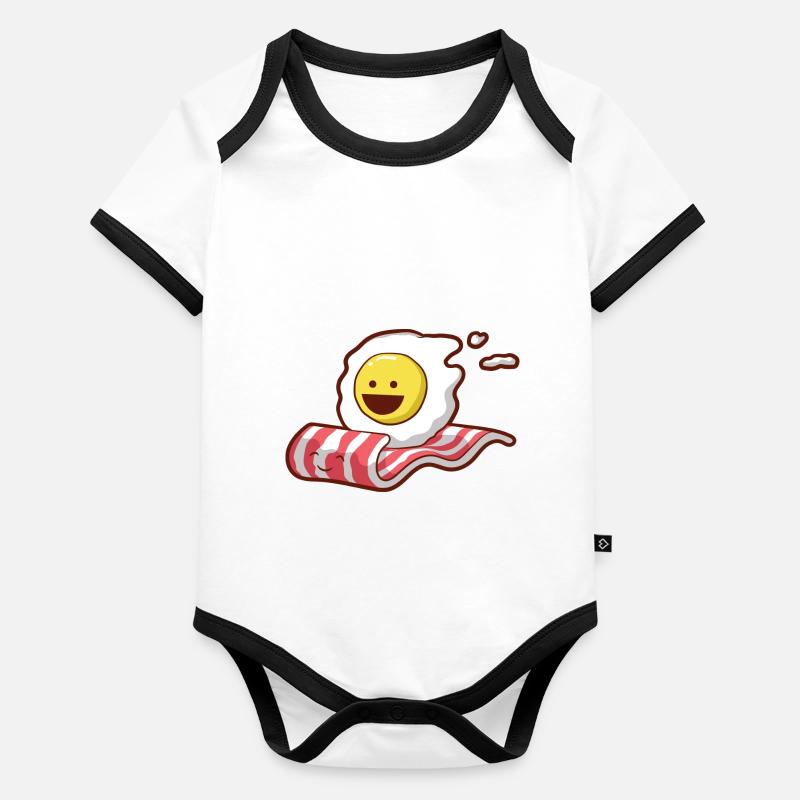 Petit-déjeuner Oeufs Bacon Cadeau Body Bébé bio contrasté manches courtes