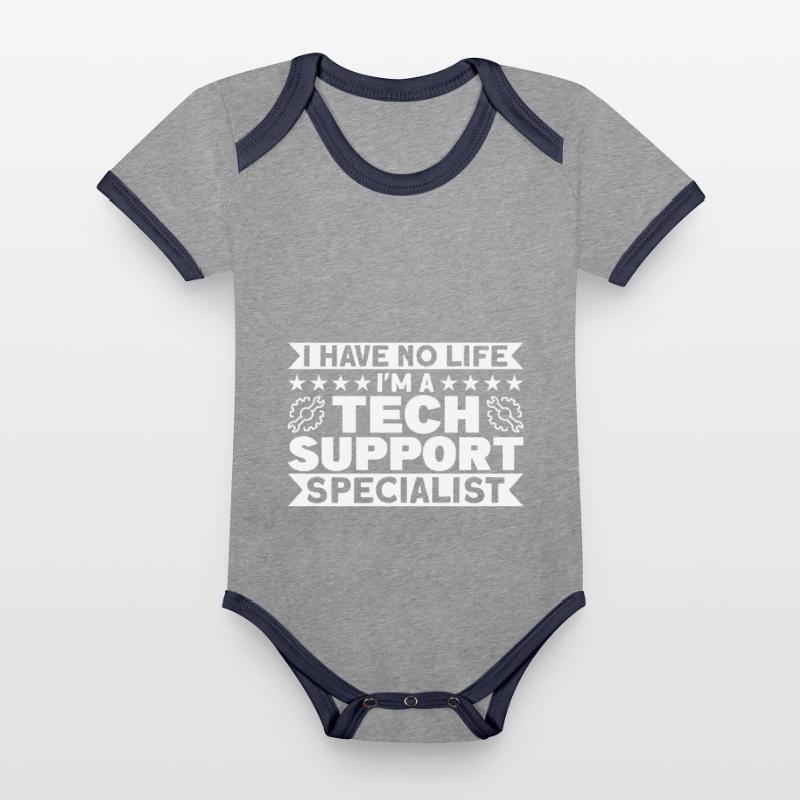 Tech Support Technical Support Support Gift Organic Baby Contrasting Bodysuit
