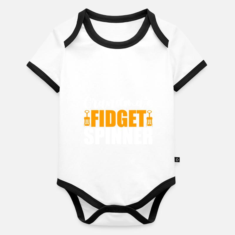 Grandma's Fidget Spinner 4 Organic Baby Contrasting Bodysuit