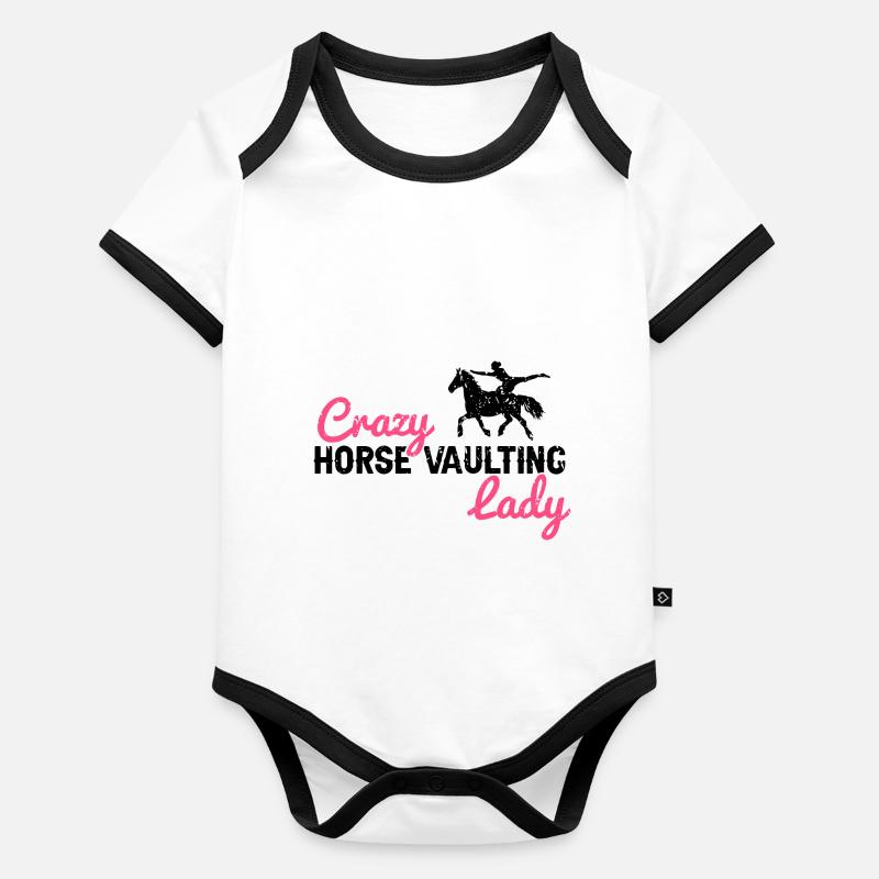 Conception acrobatique de voûte et cheval équestre Body Bébé bio contrasté manches courtes