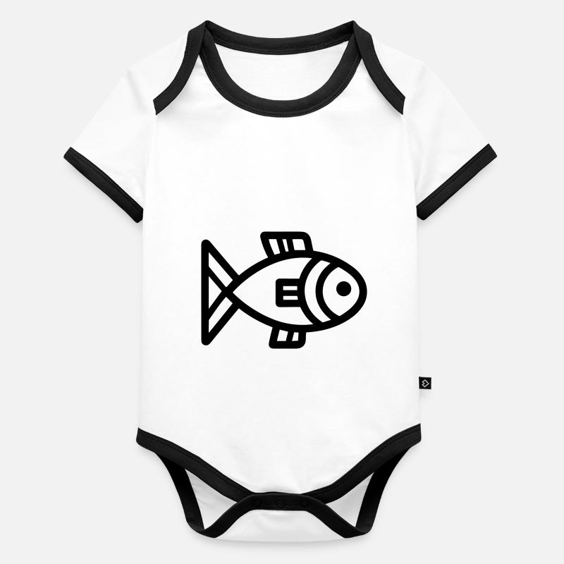 Poisson Body Bébé bio contrasté manches courtes