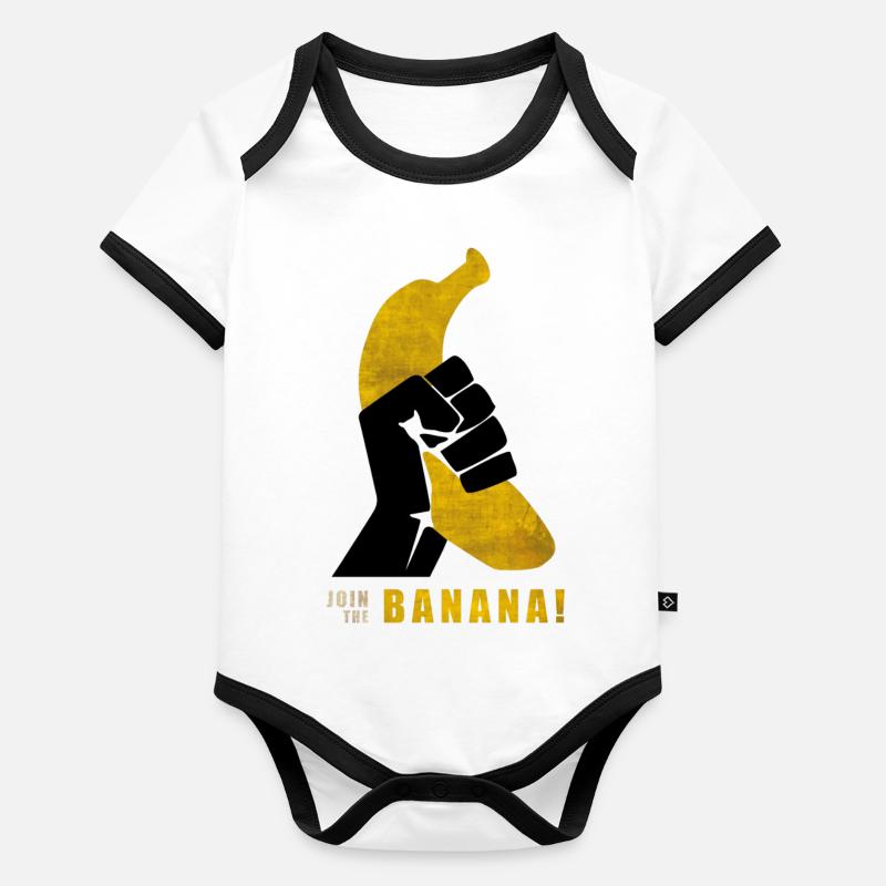 Join the Banana ! Wankil Body Bébé bio contrasté manches courtes