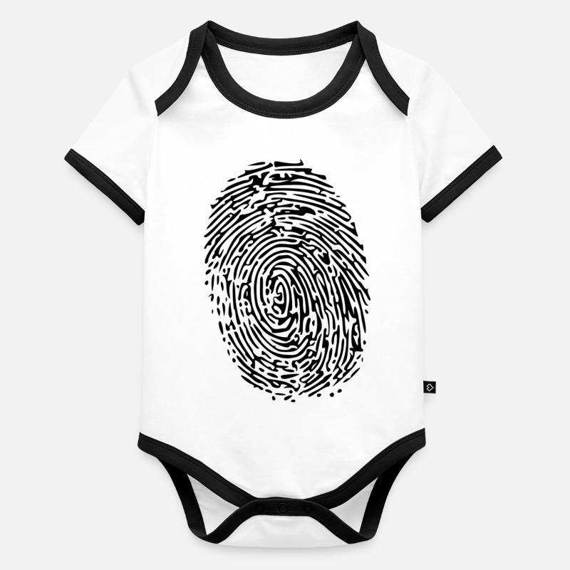 empreinte digitale Body Bébé bio contrasté manches courtes