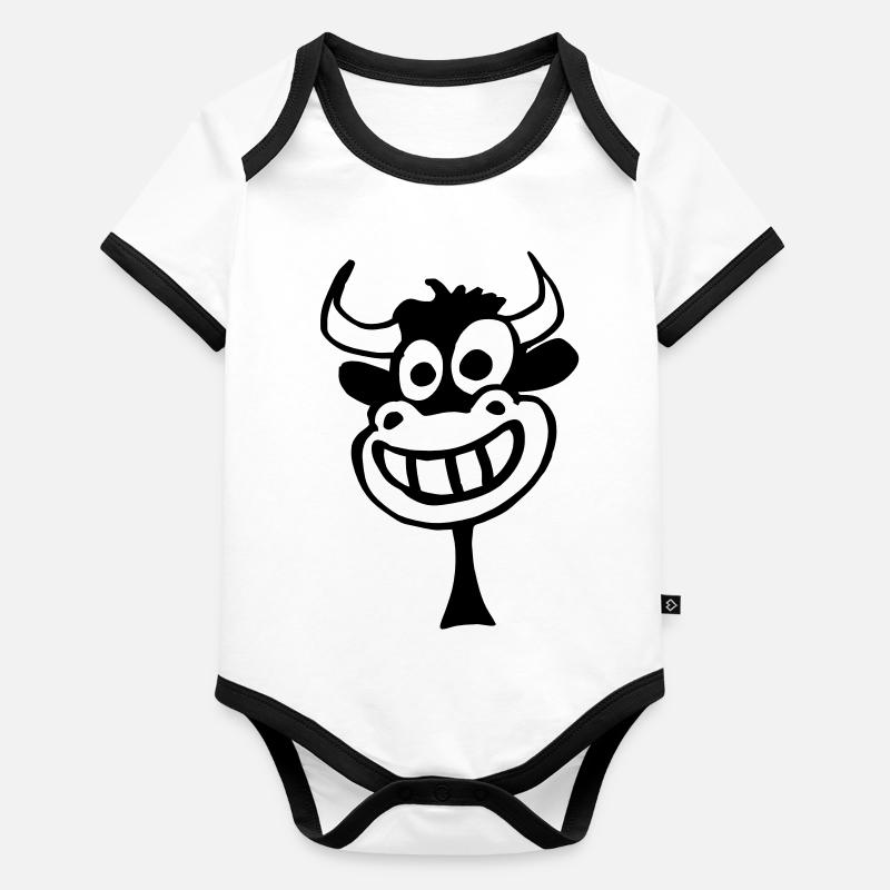 Oh la vache! Baby Bio-Kurzarm-Kontrastbody