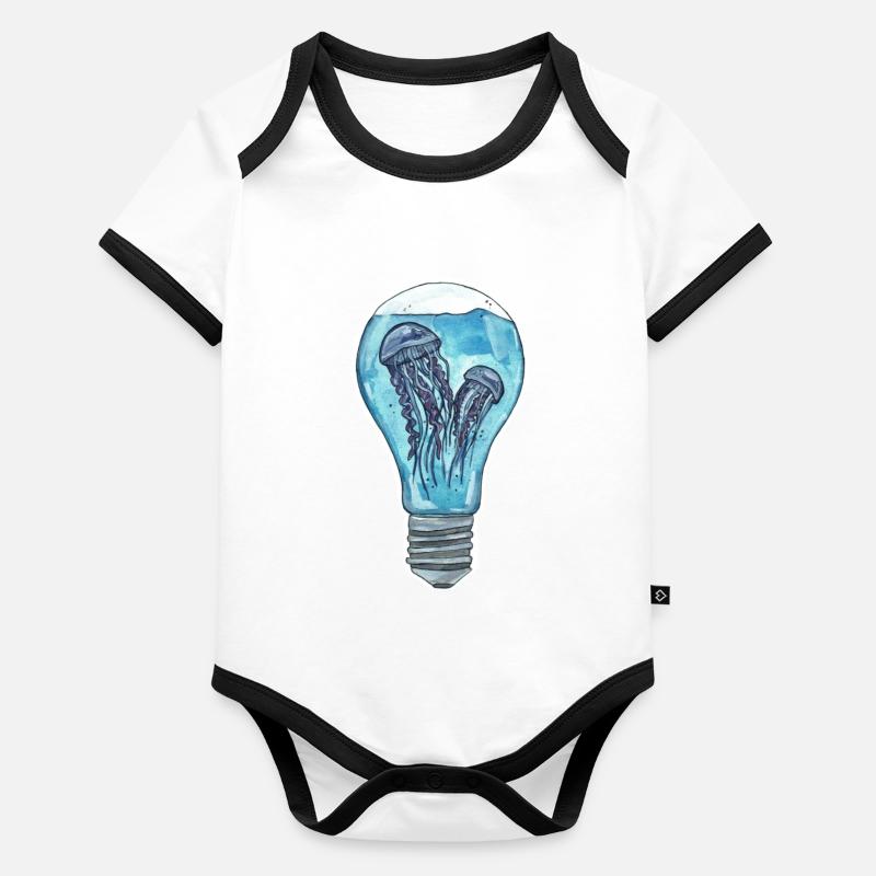 méduse Body Bébé bio contrasté manches courtes