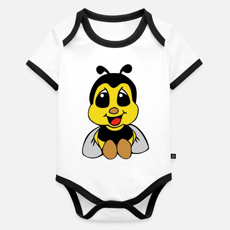 Kleine Biene Baby Bio-Kurzarm-Kontrastbody