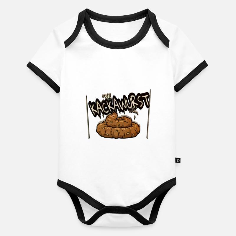 Kackhaufen Baby Bio-Kurzarm-Kontrastbody