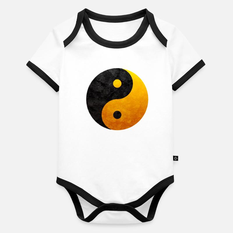 Le yin et le yang Body Bébé bio contrasté manches courtes