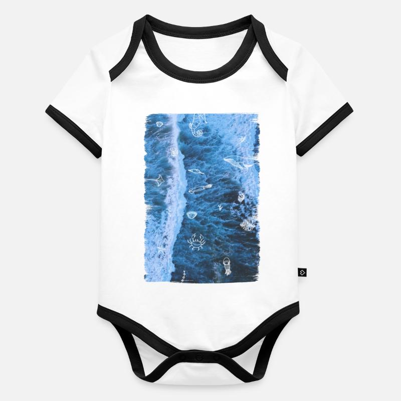 OCEAN Organic Baby Contrasting Bodysuit