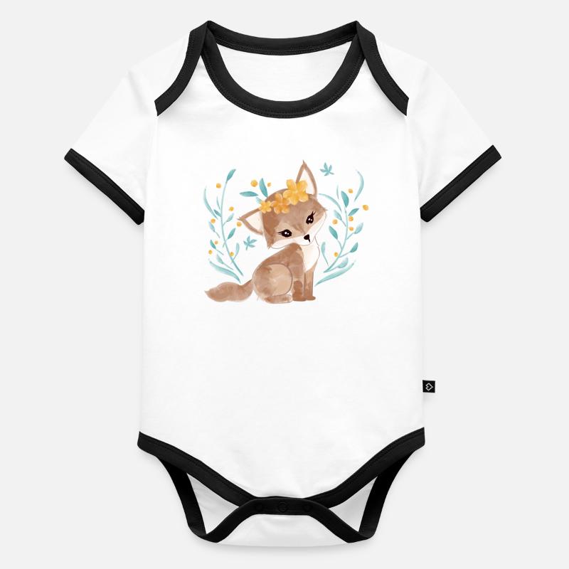 Small fox Organic Baby Contrasting Bodysuit