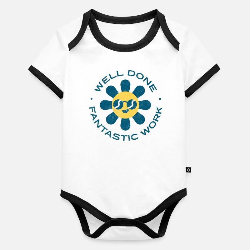 Fantastic Work graphic Organic Baby Contrasting Bodysuit
