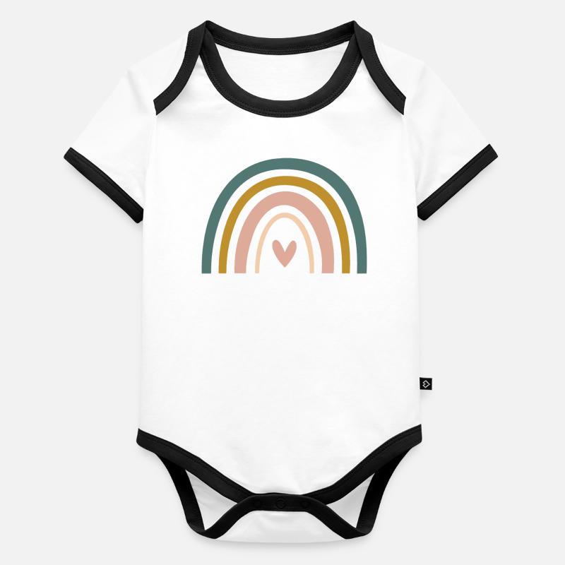 Conception arc-en-ciel Body Bébé bio contrasté manches courtes