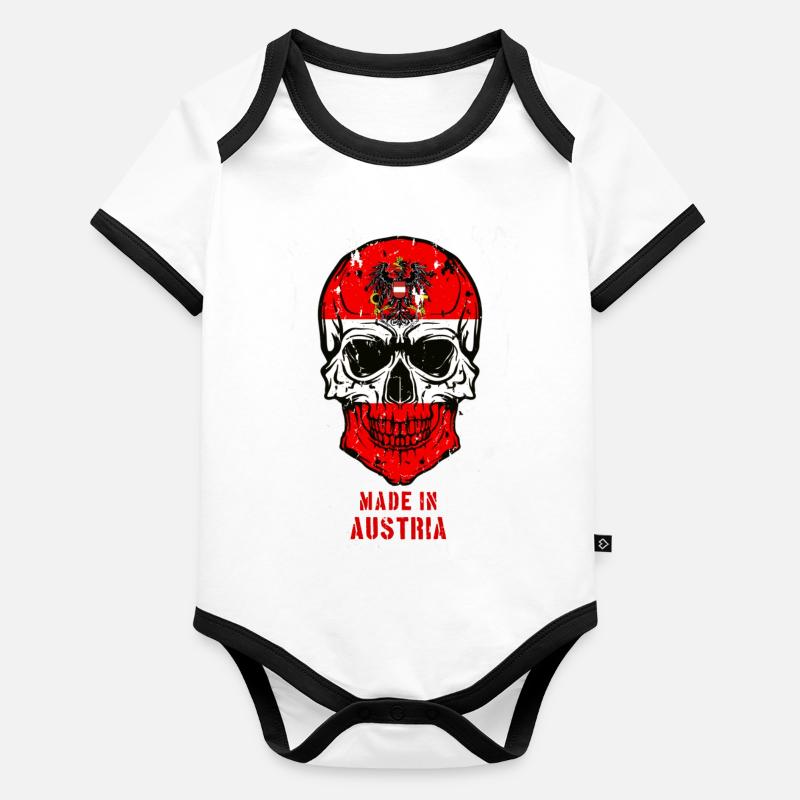 Made in Austria Dunkel coole shirts ch / at Baby Bio-Kurzarm-Kontrastbody
