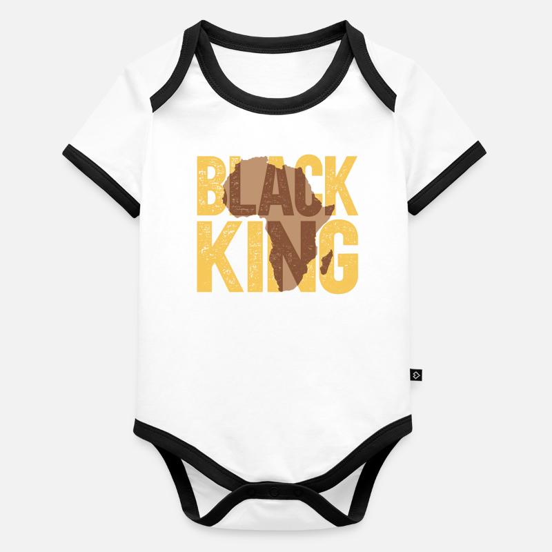 Roi Noir Body Bébé bio contrasté manches courtes