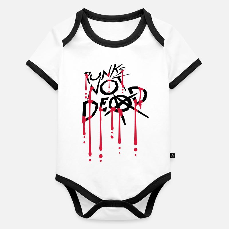 punks pas mort citation Body Bébé bio contrasté manches courtes