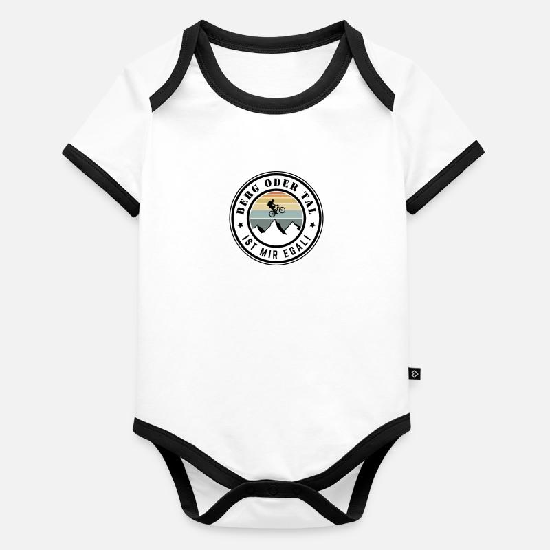 Berg oder Tal ist mir egal Baby Bio-Kurzarm-Kontrastbody