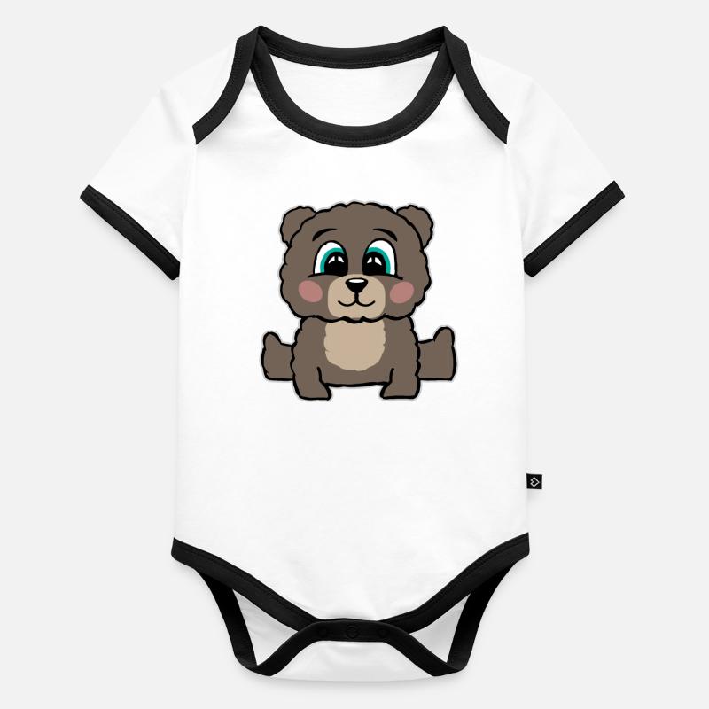 Teddybär Teddy Bär Kuscheltier Motiv Geschenk Baby Bio-Kurzarm-Kontrastbody