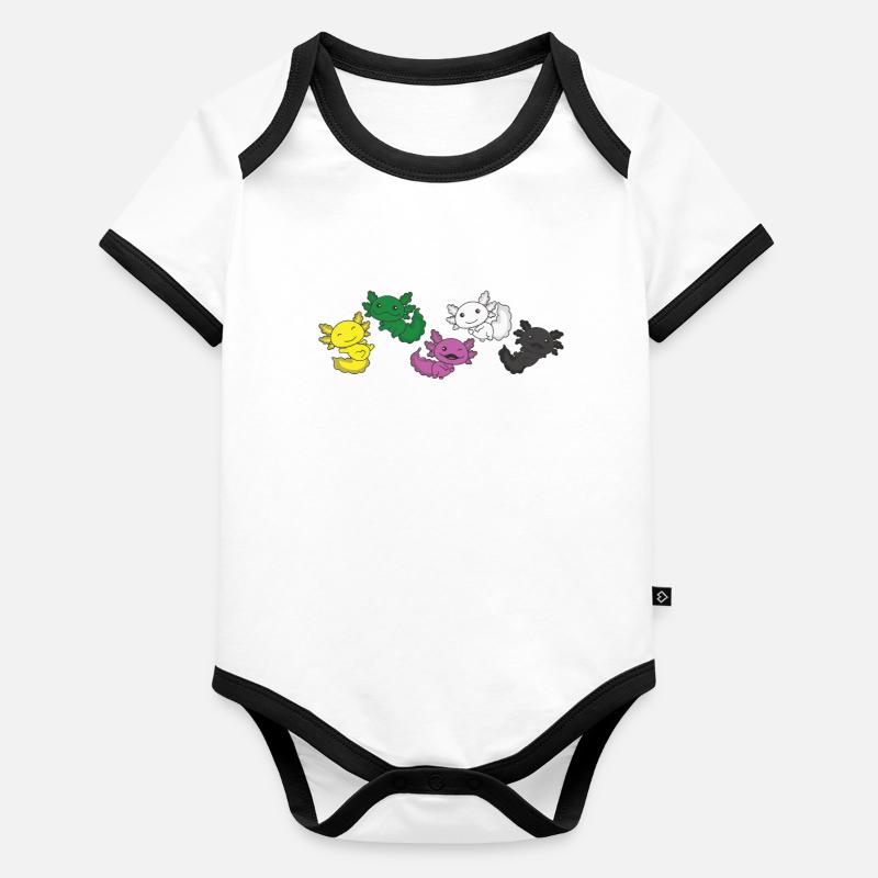 Ceterosexuell Flag Pride LGBTQ Axolotl Baby Bio-Kurzarm-Kontrastbody