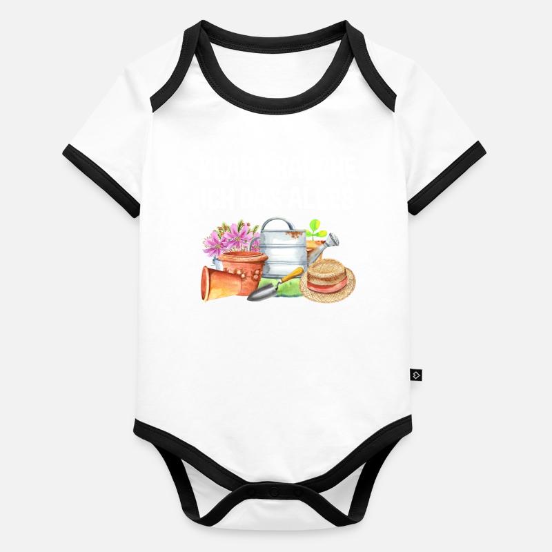 Garten Lustiger Spruch Hobby Gärtner Geschenkidee Baby Bio-Kurzarm-Kontrastbody